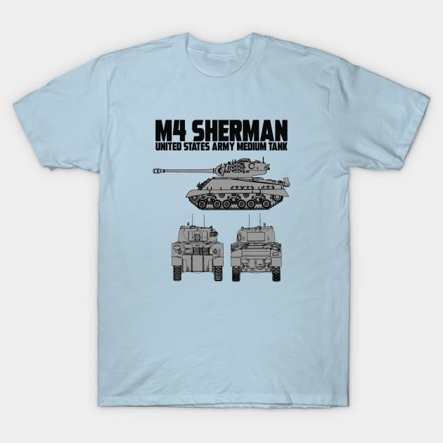 M4 SHERMAN T-Shirt by theanomalius_merch